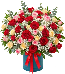 Bình Hoa Hồng Tông Đỏ - Hồng