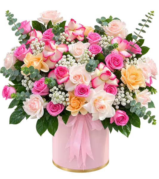 Bình Hoa Hồng Tông Hồng Pastel