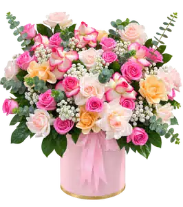Bình Hoa Hồng Tông Hồng Pastel