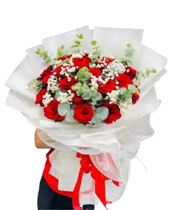 Bó Hoa Đỏ Trắng Tươi Sáng