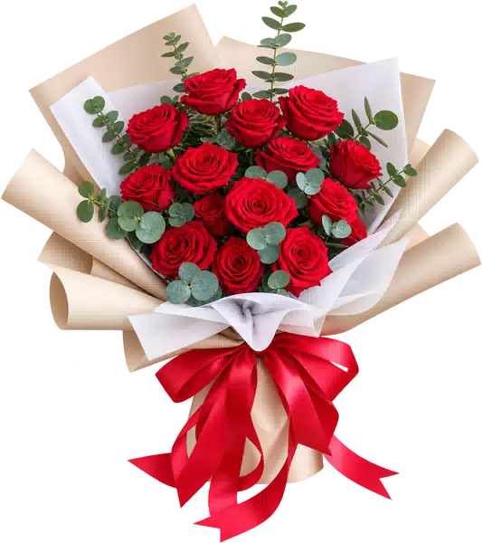 Bó Hoa Hồng Đỏ Gói Be