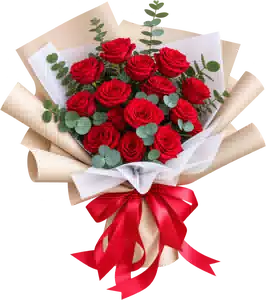 Bó Hoa Hồng Đỏ Gói Be