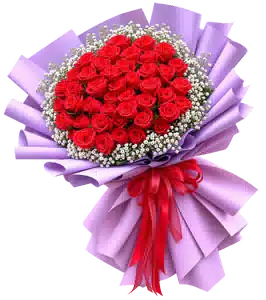 Bó Hoa Hồng Đỏ Gói Tím
