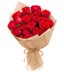 Bó Hoa Hồng Đỏ Gói Vải Bố