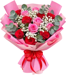 Bó Hoa Hồng Đỏ Hồng
