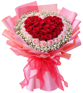 Bó Hoa Hồng Đỏ Hồng Trái Tim