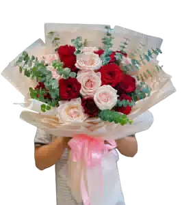 Bó Hoa Hồng Đỏ Kem Thanh Lịch