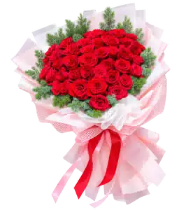 Bó Hoa Hồng Đỏ Lớn Gói Hồng