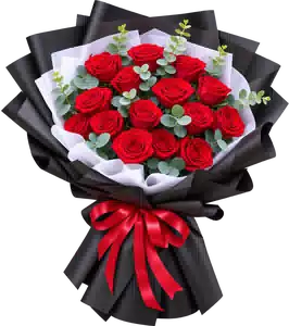 Bó Hoa Hồng Đỏ Phối Hoa Phụ