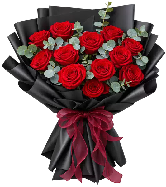 Bó Hoa Hồng Đỏ Phối Hoa Phụ