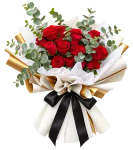 Bó Hoa Hồng Đỏ Phối Hoa Phụ