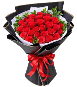 Bó Hoa Hồng Đỏ Phối Hoa Phụ