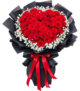 Bó Hoa Hồng Đỏ Trái Tim Cỡ Lớn