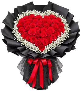 Bó Hoa Hồng Đỏ Xếp Trái Tim