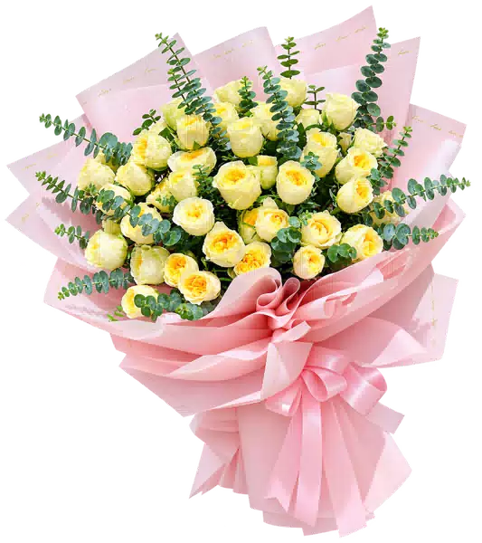Bó Hoa Hồng Trắng Kem Phối Hoa Phụ