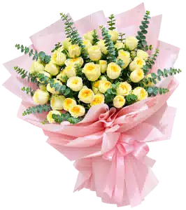 Bó Hoa Hồng Trắng Kem Phối Hoa Phụ