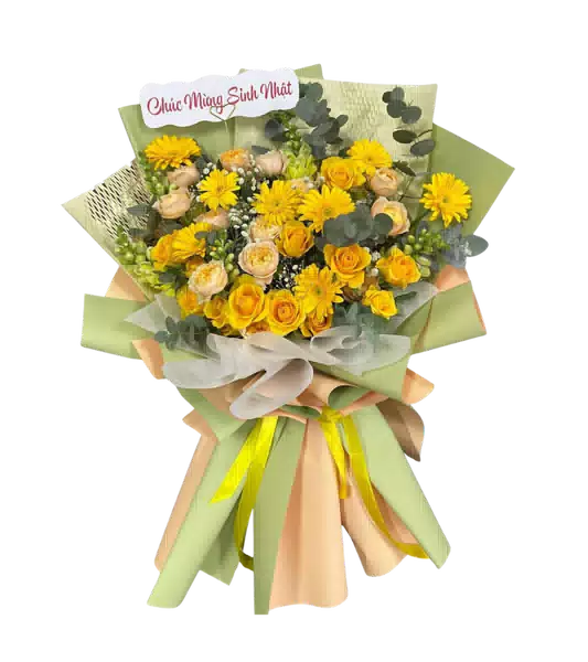 Bó Hoa Hồng Vàng Tươi Sáng