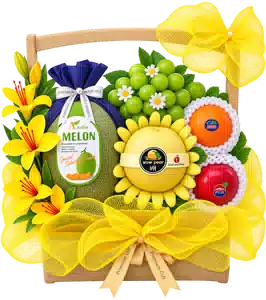 Giỏ Dưa Lưới Lê Vàng Màu Vàng