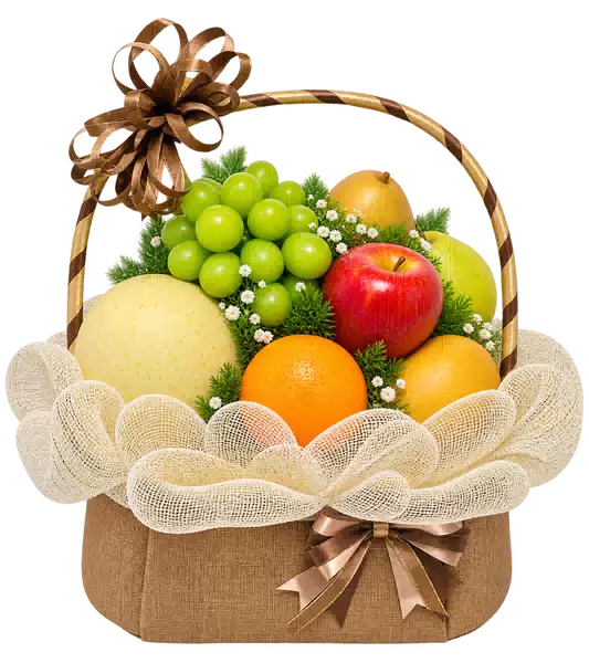 Giỏ Dưa Lưới Nho Xanh Màu Nâu