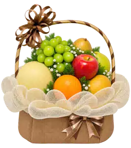 Giỏ Dưa Lưới Nho Xanh Màu Nâu