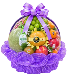 Giỏ Dưa Lưới Nho Xanh Màu Tím