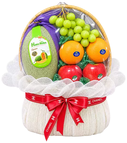 Giỏ Dưa Lưới Nho Xanh Màu Trắng