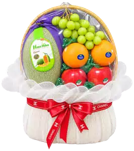 Giỏ Dưa Lưới Nho Xanh Màu Trắng