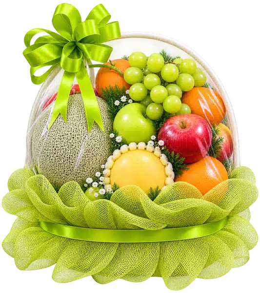 Giỏ Dưa Lưới Nho Xanh Màu Xanh Lá
