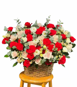 Giỏ Hoa Hồng Đỏ 0081