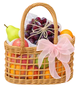 Giỏ Mây Nho Đỏ Và Lê