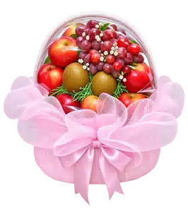 Giỏ Nho Đỏ Kiwi Màu Hồng Nhạt