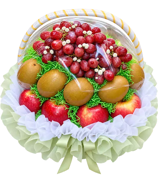 Giỏ Nho Đỏ Kiwi Và Táo Đỏ
