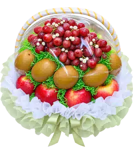 Giỏ Nho Đỏ Kiwi Và Táo Đỏ