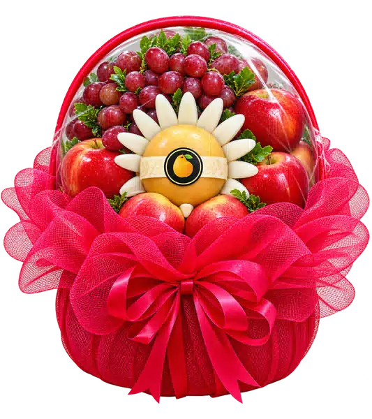 Giỏ Nho Đỏ Lê Vàng Màu Đỏ