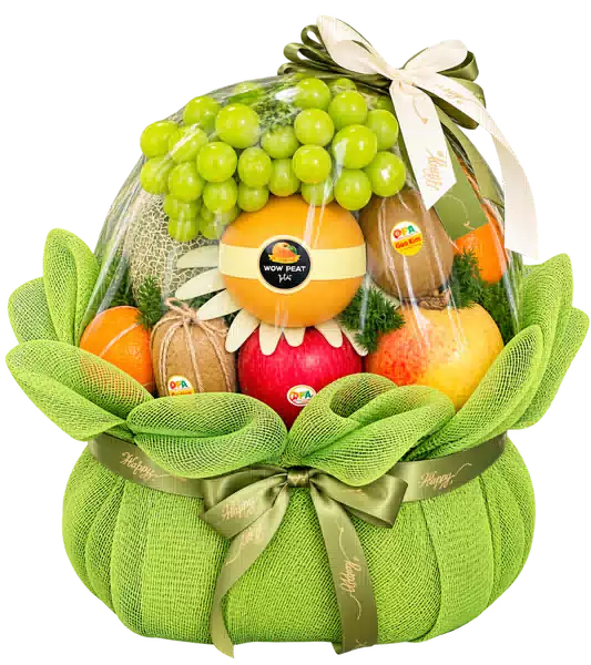 Giỏ Nho Xanh Dưa Lưới Màu Xanh Lá