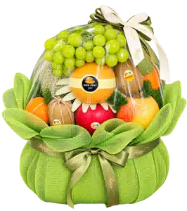 Giỏ Nho Xanh Dưa Lưới Màu Xanh Lá
