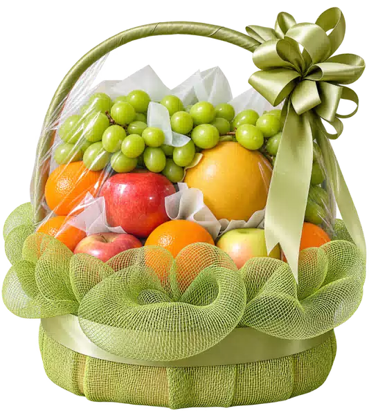 Giỏ Nho Xanh Dưa Lưới Màu Xanh Rêu