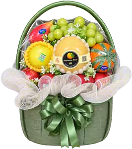 Giỏ Nho Xanh Lê Vàng Màu Xanh Rêu