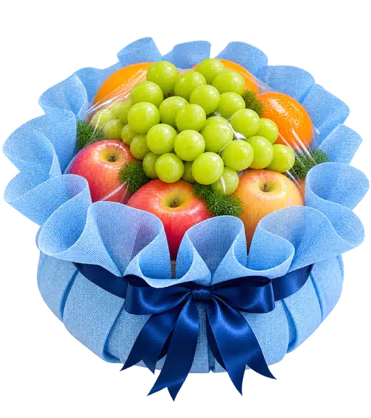Giỏ Nho Xanh Táo Đỏ Màu Xanh Lam