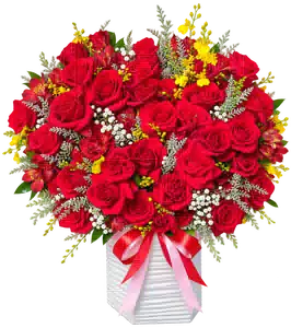 Hộp Hoa Hoa Hồng Tông Đỏ