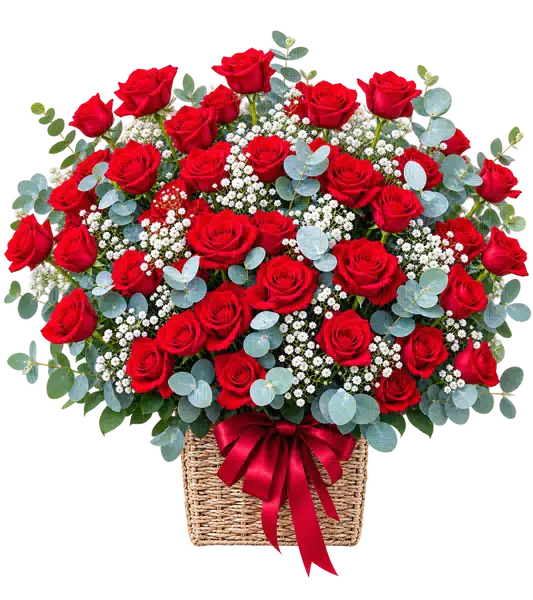 Hộp Hoa Hoa Hồng Tông Đỏ
