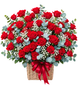 Hộp Hoa Hoa Hồng Tông Đỏ