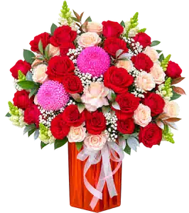 Hộp Hoa Hoa Hồng Tông Đỏ