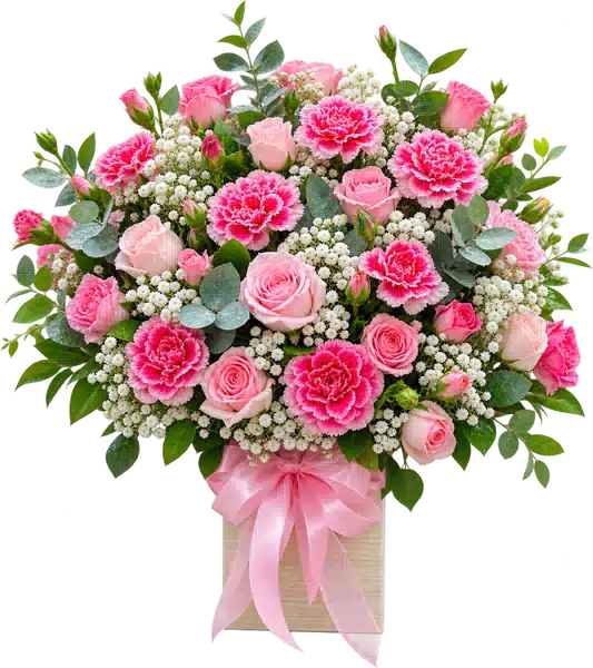 Hộp Hoa Hoa Hồng Tông Hồng Đỏ