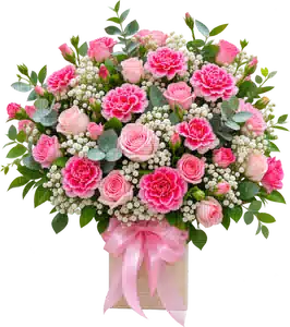 Hộp Hoa Hoa Hồng Tông Hồng Đỏ