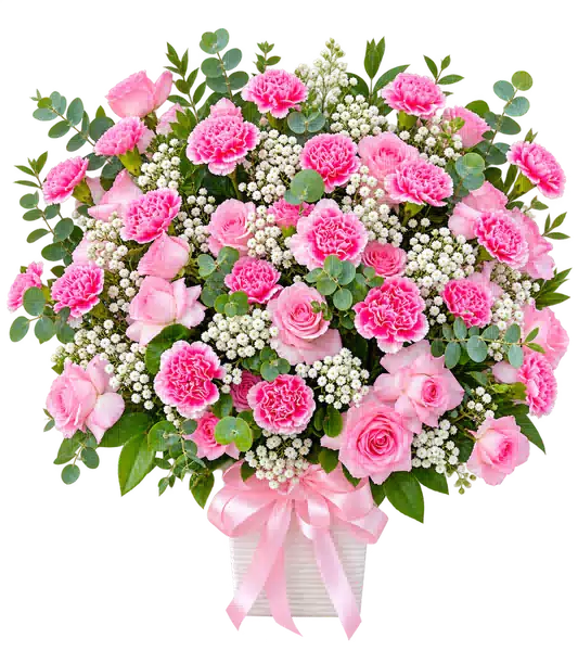 Hộp Hoa Hồng Phối Cúc Và Hoa Phụ Tông Hồng Pastel