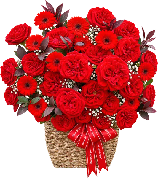 Hộp Hoa Hồng Phối Lily Tông Đỏ