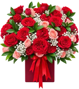 Hộp Hoa Hồng Tông Đỏ