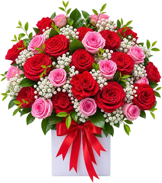 Hộp Hoa Hồng Tông Đỏ