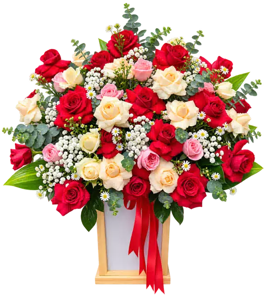 Hộp Hoa Hồng Tông Đỏ - Hồng